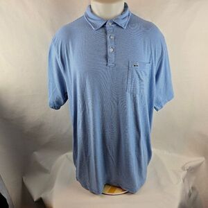 Cuffy’s Cape Cod Shirt Mens XL Blue Polo Striped Stretchy Preppy Classiccore